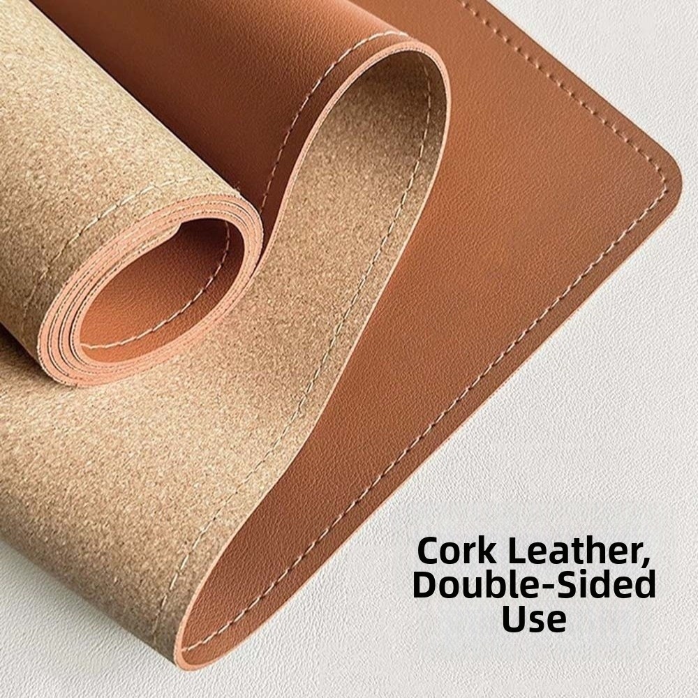 Leatherwork Desk - Bureaublotters Leren schrijfblok Kurk Waterdichte tafelbeschermer