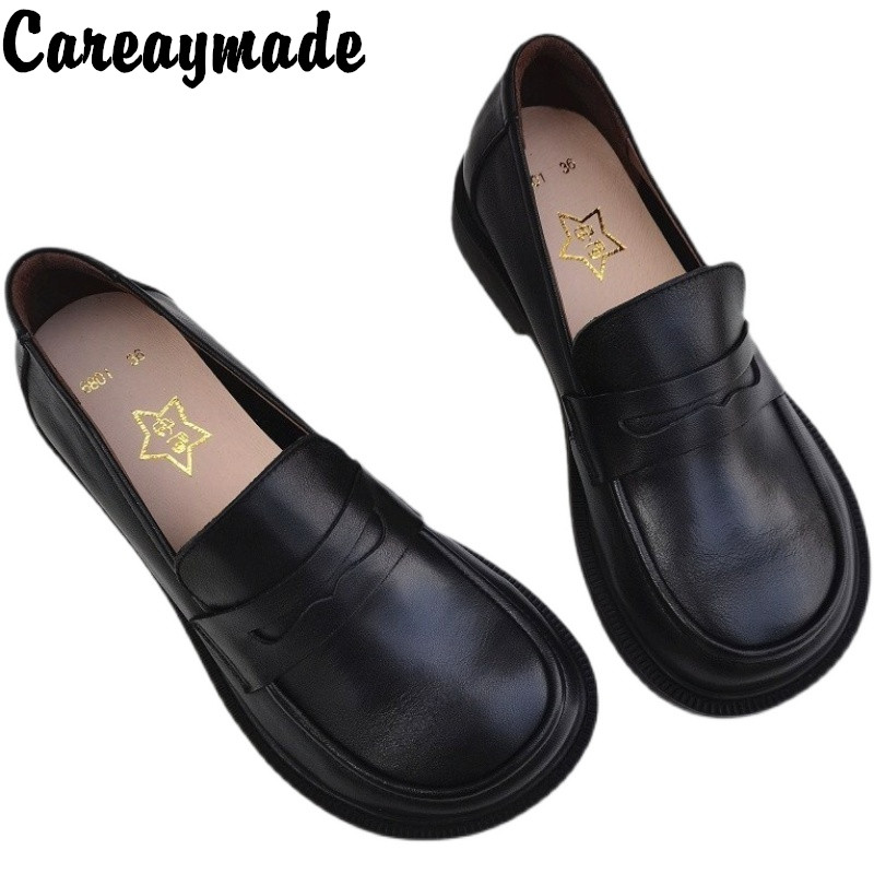 Leather Work Oxfords - Careaymade-Vrouwen Casual Schoenen Slip Op Oxford