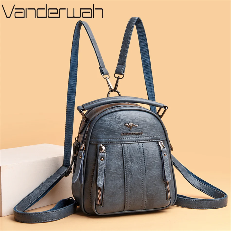 Leather Work Backpack - 4-in-1 leren rugzakken Multifunctionele vrouwelijke schoudertas