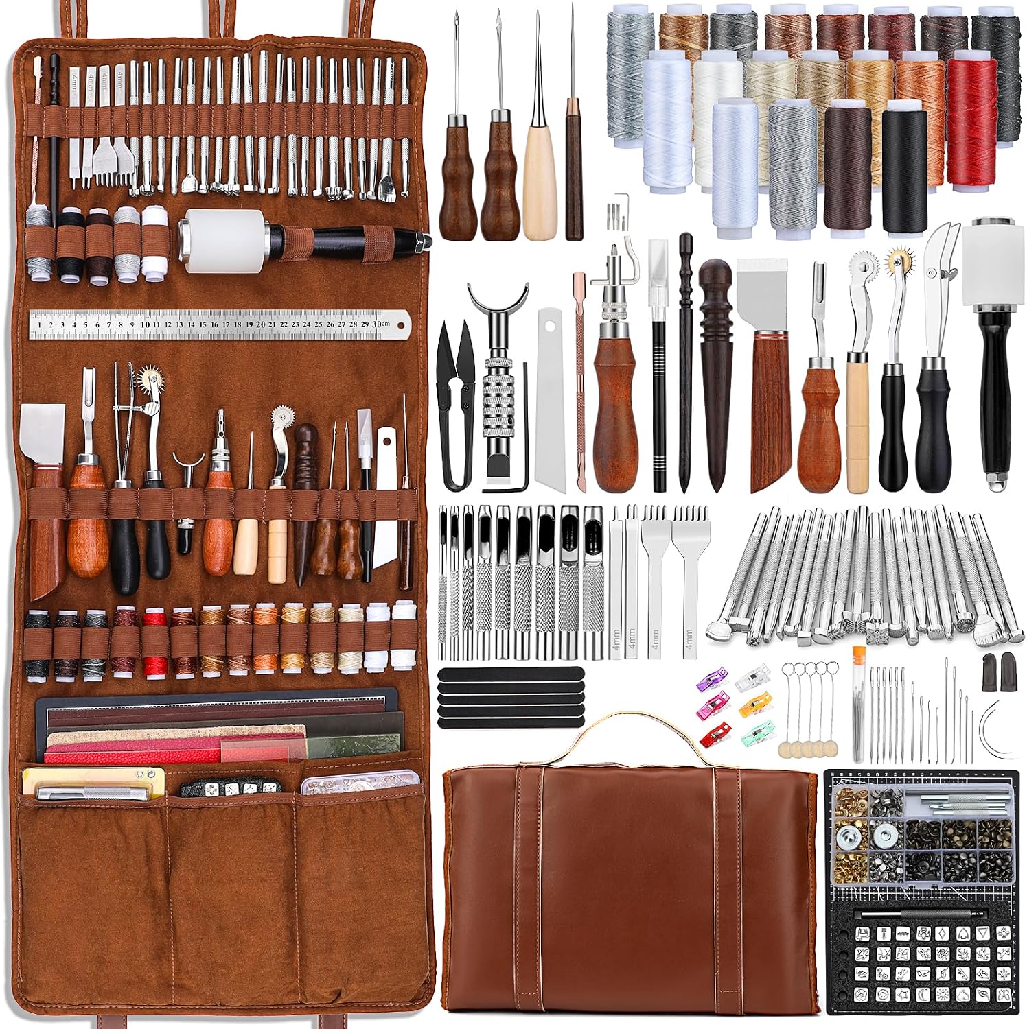Leather Works - Lederbewerkingsset Lederen handwerkgereedschap Lederbewerkingskit met op