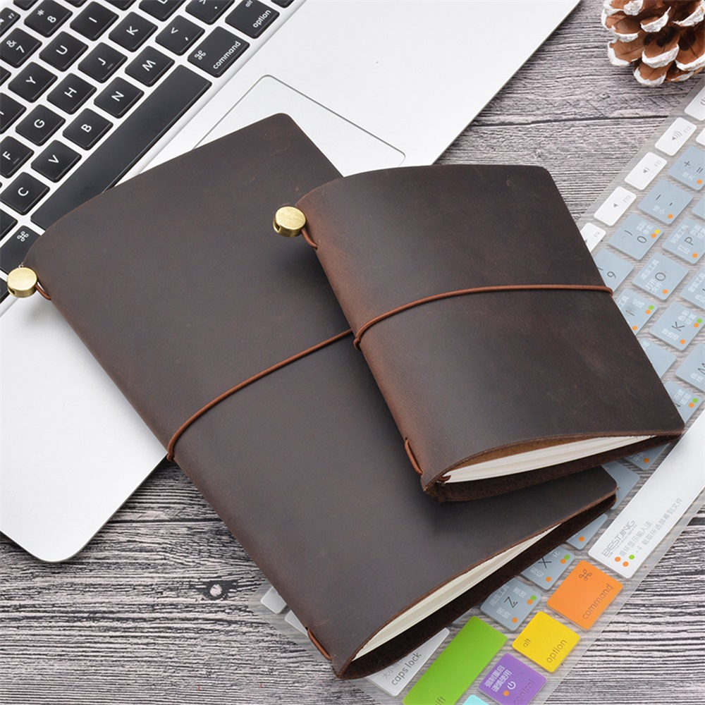 Leather Work Diary - Echt leer Reiziger Notebook DIY Journal