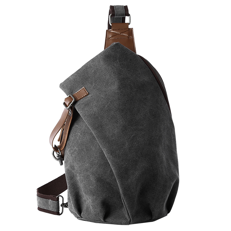 Leather Work Backpack - MTE ELAN Retro canvas slingbag met