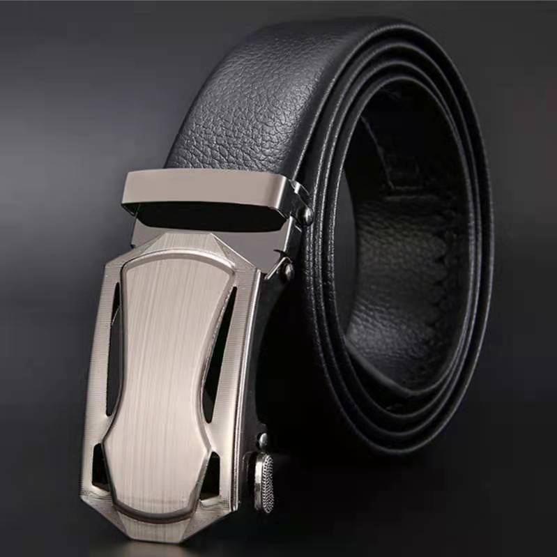 Leather Work Jeans - Modieuze zakelijke herenriem Metalen gespriem Hoge
