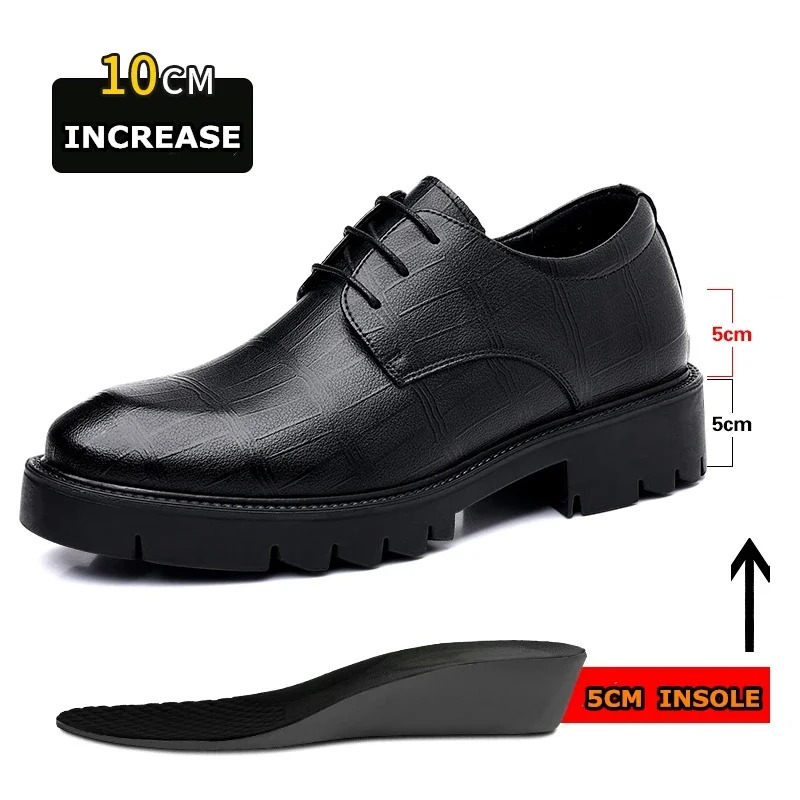 Leather Work Oxfords - Verborgen Hak 8/10 Cm Koe Lederen