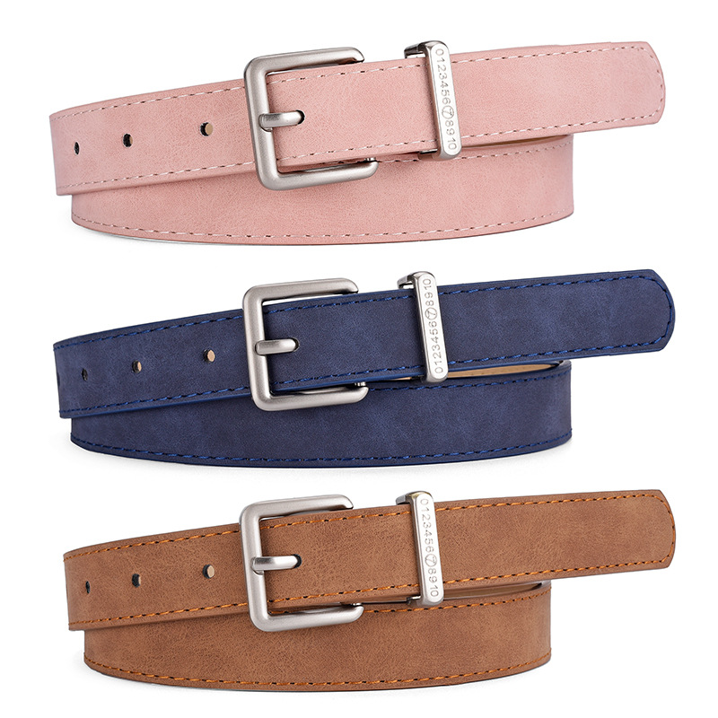 Leather Work Jeans - Damesriem Mode Pin-gesp Dunne riem Echte