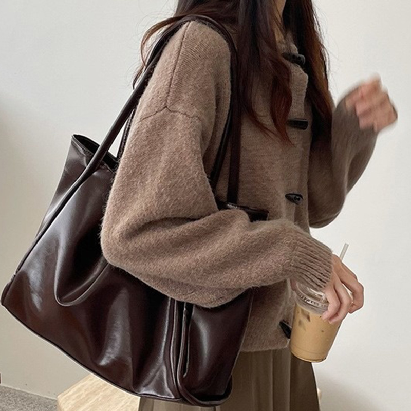 Leather Work Bag Women - 2026 Dames Nieuwe Vintage Schoudertassen Dame