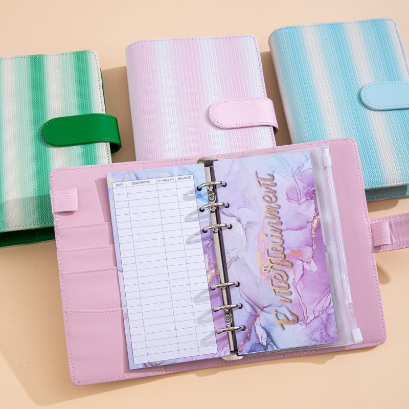 Leather Work Diary - A6 PU lederen budgetbinder notitieboekje, systeemset