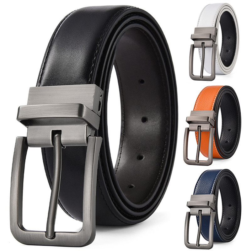 Leather Work Jeans - Omkeerbare pin-gesp herenriemen pu lederen mannelijke
