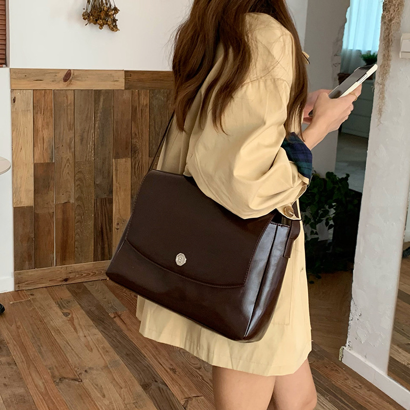 Leather Work Bag Women - Cgcbag Vintage Lage Capaciteit Messenger Bag