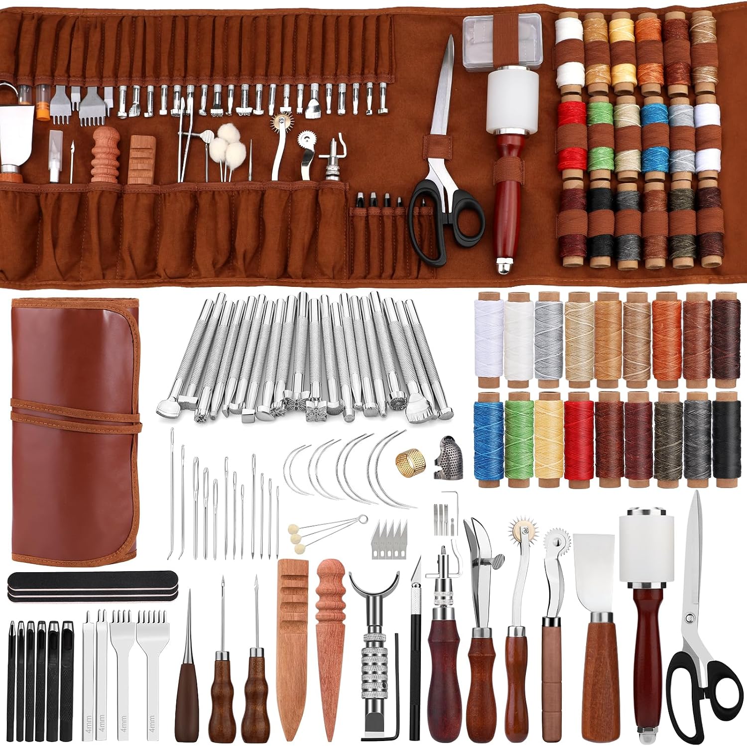 Leatherwork Essentials - Lederbewerkingsgereedschapset met op maat gemaakte opbergtas