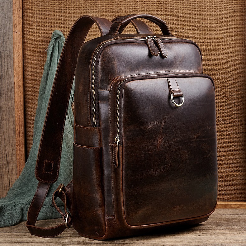 Leren laptoptas voor heren van - Leather Work Backpack recensie en prijs