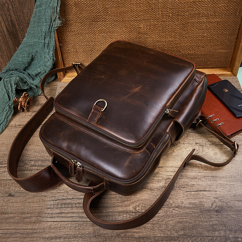 Leren laptoptas voor heren van - Leather Work Backpack recensie en prijs