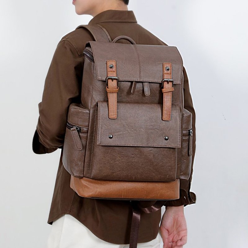 Nieuwe vintage leren rugzak vo - Leather Work Backpack recensie en prijs