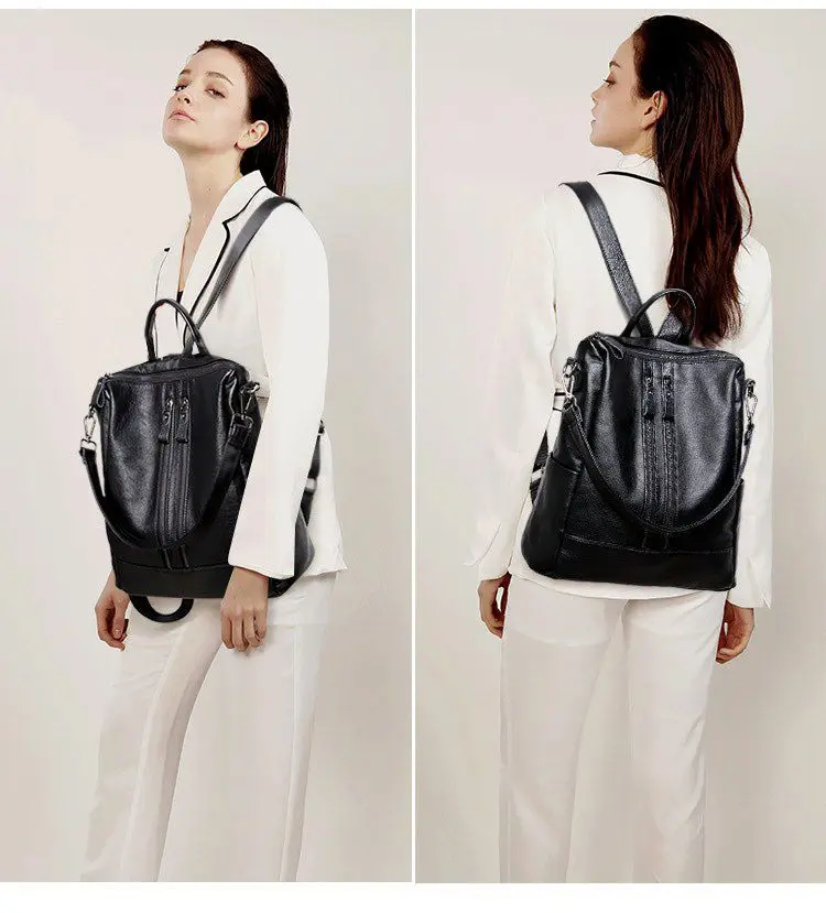 Dames Zacht Leren Rugzak Schoo - Leather Work Backpack recensie en prijs