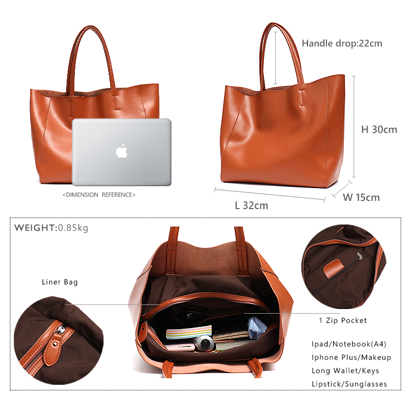 Minimalistische grote draagtas - Leather Work Bag Women recensie en prijs