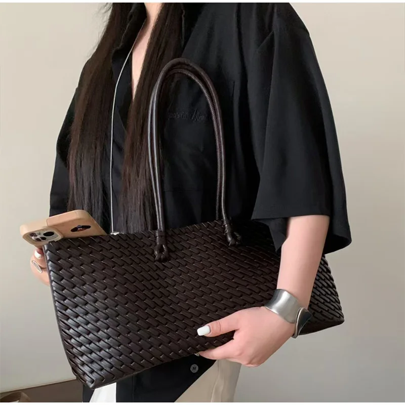 Designer luxe PU geweven tote  - Leather Work Handbags For Women recensie en prijs