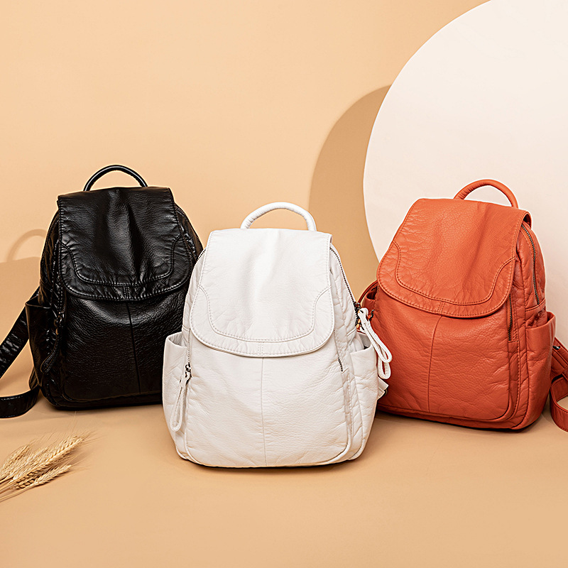 Damesrugzak Witgewassen Leren  - Leather Work Backpack recensie en prijs
