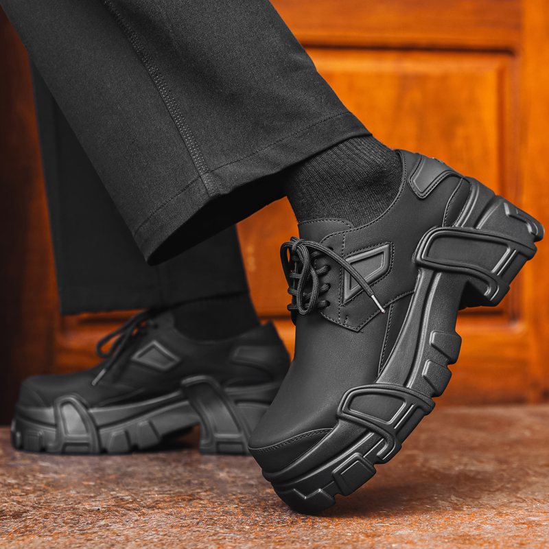 Mannen Platform Lederen Schoen - Leather Work Oxfords recensie en prijs