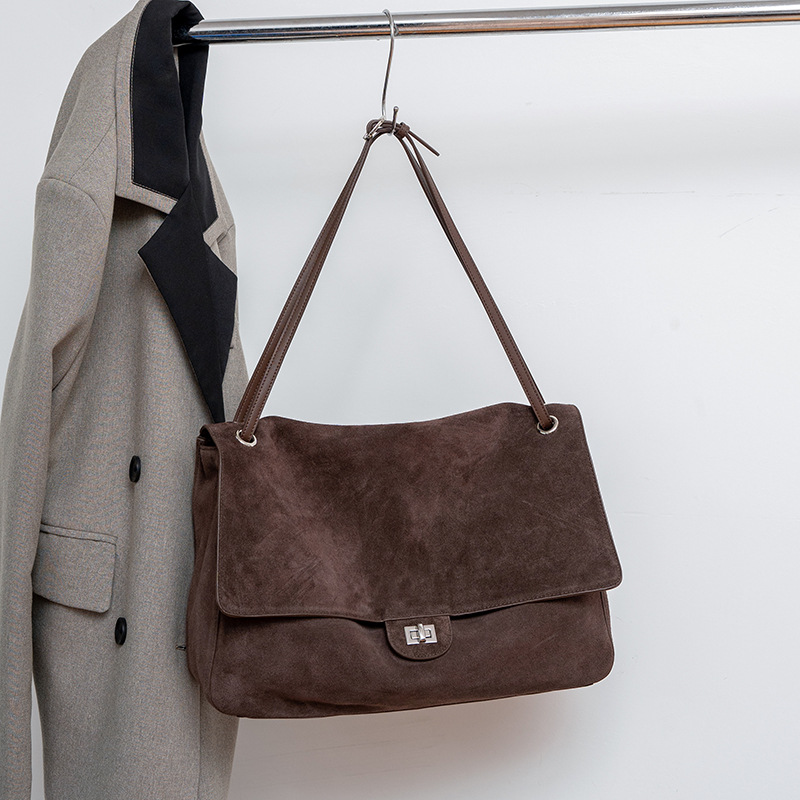 Echte suède leren schoudertas  - Leather Work Bag Women recensie en prijs