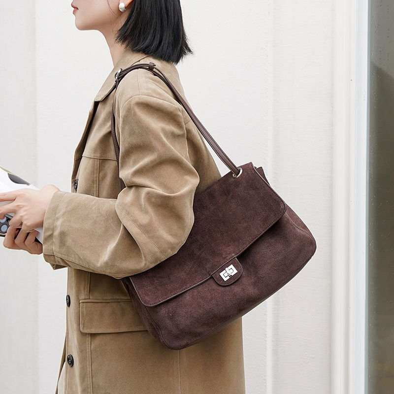 Echte suède leren schoudertas  - Leather Work Bag Women recensie en prijs
